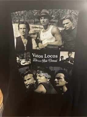 Blood In Blood Out Black Graphic Tee with White Print
